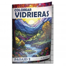 Colorear Vidrieras de Paisajes vol. 2